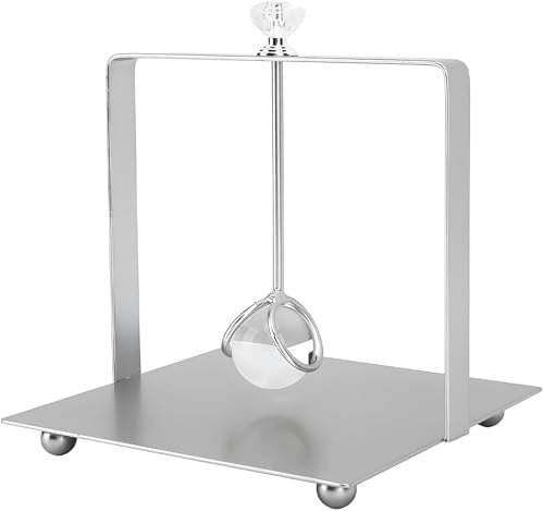 Msiud Servilletero de Metal, 13.5 x 13.5 x 15 cm Mesa Dispensador Servilletas con Barra Peso Vertical Decoradas Soporte Papel para Bar Restaurante Cafetería Hotel Cocina (Plata)