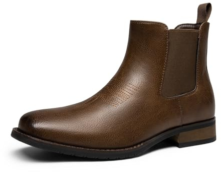 Bruno Marc Bottes Hommes Confortable Bottes Chelsea Décontractées et Antidérapante Bottines Homme,Size 43,Marron-PU,BMUMAB2402