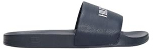 Tommy Hilfiger Men’s Print Tumble Slides with Logo, Blue (Desert Sky), 11