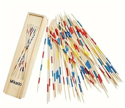 Chessgammon Travel Mikado Game Traditional Pick Up Sticks Game, Suitable for Indoor and Outdoor Play