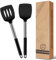Pfannenwender aus Silikon, Hitzebeständig Geschlitzt Schwarz Pfannenwender, antihaftbeschichtet Spatel Set, Küchenutensilien zum Kochen, Backen, Wenden, Spülmaschinenfest 2er Set