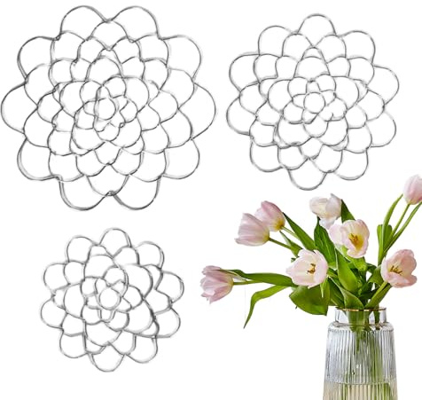 Soporte para arreglos florales, rejilla de flores, 3 unidades, alambre de rana reutilizable, instrumento de arreglo de flores, estructuras portadoras de plantas, jarrón separador de plantas para