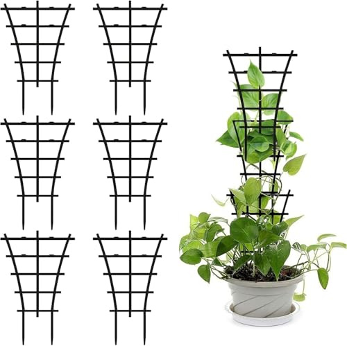 XinYangMao Tutore per Piante Rampicanti, 6 Pezzi Griglia a Onda - Supporto Riusabile per Orto in Vaso, Pomodori e Piselli - Struttura Decorativa per Giardino, Balcone e Interni