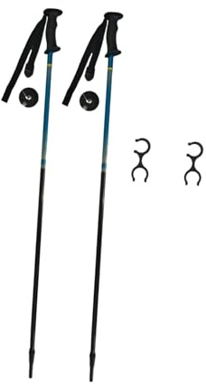 F Fityle Lot de 2 bâtons de Ski pour Enfants, Robustes et Pratiques, pour la Marche, la randonnée, l'escalade, Le Camping, Les Sports d'hiver et la, 95cm, Noir