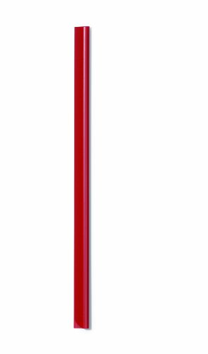 Durable A4 Spine Bar 6mm Red - Pack of 50 - Quick and Easy Binding for Unpunched Documents - Holds Up to 60 A4 Sheets