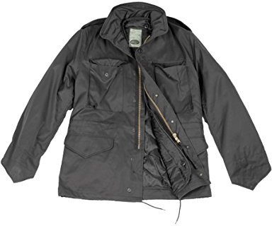 Mil-Tec US Feldjacke M65 T/C mit Futter • Klassische Militärjacke mit herausnehmbarem Thermo-Liner • Army Jacke mit 4 Pattentaschen • Übergangsjacke Herren • Outdoor Arbeitsjacke