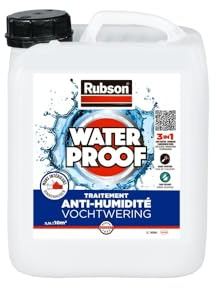 Rubson – Traitement Murs Humides (2,5 L) – Traitement 3-en-1 anti-salpêtre, hydrofuge et durcisseur de plâtre – Produit anti-humidité pour tous supports sur mur intérieurs