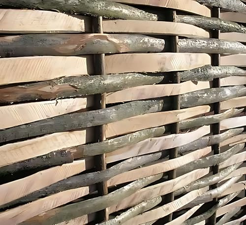 Papillon Set of 5 - Split Hazel Hurdle Woven Wattle Garden Fence Panel (1.8m x 1.8m)