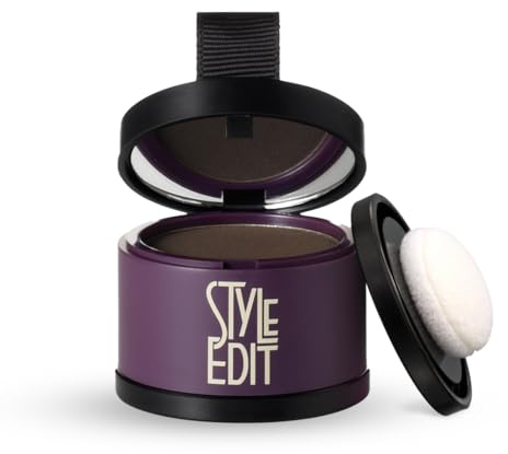 Style Edit Root Touch Up Powder | Temporary Hair Color for Gray Roots and Thinning Hair | Salon-Quality, Transfer-Resistant Hair Concealer | Dark Brown, 0.13 oz