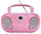 Groov-e Portable CD Player Boombox with AM/FM Radio, 3.5mm AUX Input, Headphone Jack, LED Display - Pink