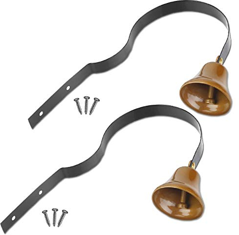 2 Pack Brass Tinkle Dog Doorbell, Adjustable Doggy Doorbells for Potty Training Tips, Can be Fixed Dog puppy Pet Door Bells for Door Knob, Potty Training, Go Outside (Black)
