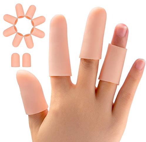 Promifun Fingerschutz Silikon, 20 Packungen Gel Fingerlinge, Fingerhülsen Silikon, für Damen und Herren, Triggerfinger, Finger-Rissbildung, Fingerarthritis