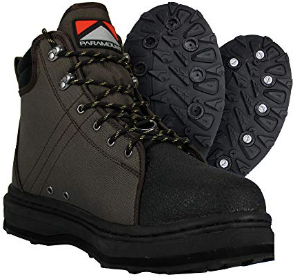 Paramount Outdoors Stonefly Cleated Sole Wading Boot, Rubber Bottom Wading Shoe (10)