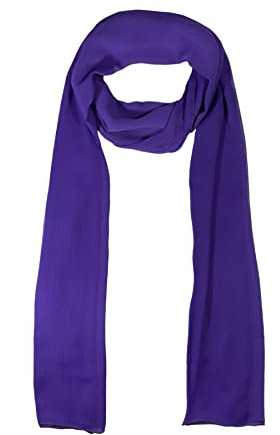 WESTEND CHOICE Krepp Chiffon Schal Damen Hals Wrap Frauen Schals Crinkle Chiffon Schal Stola Schal Damen Schals & Wraps 150x47 cm, violett, One size