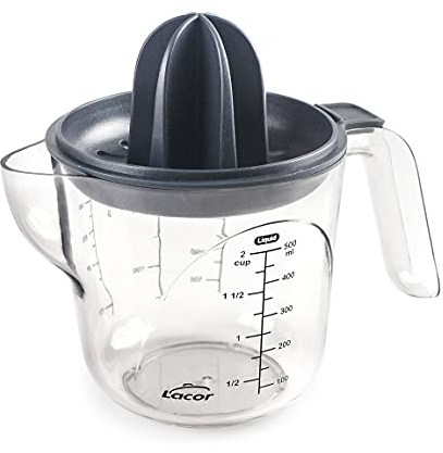 Lacor - 67134 - Spremiagrumi manuale, spremiagrumi, con misurino estraibile, in plastica, senza BPA, lavabile in lavastoviglie, 500 ml