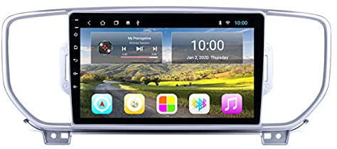 BANNESE Navegador GPS para Camiones Y Coches Android 9 Radio Estéreo Pantalla Táctil Sistema De Navegación, Tráfico Y Clima En Vivo, Manos Libres Llamada, para Kia KX5 2016 2017 2018