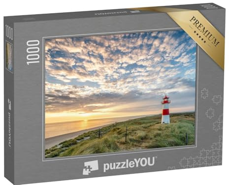 puzzleYOU: Puzzle 1000 Teile „Roter Leuchtturm auf der Insel Sylt, Nordfriesland, Schleswig-Holstein, Deutschland“ – aus der Puzzle-Kollektion Sylt, Natur, Strand, Nordsee, Strand & Meer