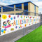 LAMEK Alles Gute Zum Schulanfang Banner 300x50cm Einschulung Willkommen Girlande Banner Schuleinführung Extra Lange Hintergrund Schulkind Schulstart Deko für Schultag Jungen Mädchen, Weiß