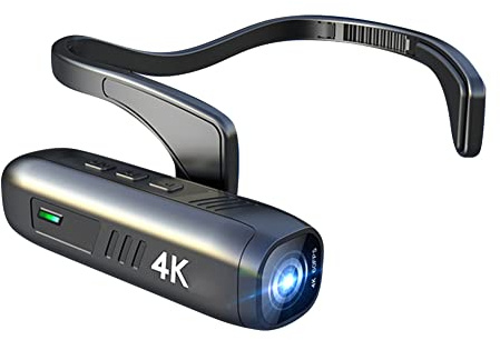 Gsrimgratoe 4K 30FPS Fotocamera Montata Testa Videocamera WiFi Portatile Videocamera 120 ° Obiettivo grandangolare Anti-Shake APP Control Camera