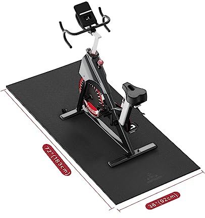 HAPBEAR Treadmill Mat, 152×76cm/ 183×92cm/ 213×92cm×6mm, Exercise Bike Mat, Heavy-Duty Floor Protector, Non-slip, Noise Reduction, Waterproof