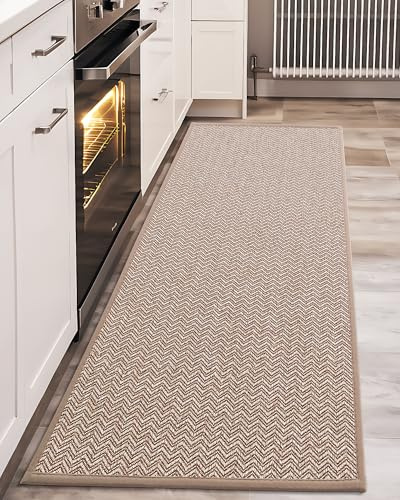 Color&Geometry Alfombra Cocina Lavable Antideslizante, 44 x 150 cm Alfombra Moderna Resistente a Las Manchas para Cocina, Comedor, Lavadero y Pasillo, Beige