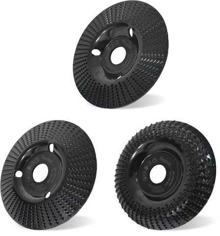 3 Stück Holz Schleifscheiben für Winkelschleifer 125mm Holzschnitzscheibe Holzfräser Raspelscheibe Schleifscheiben Frässcheibe für Winkelschleifer Formen Polieren Schnitzen Schleifen