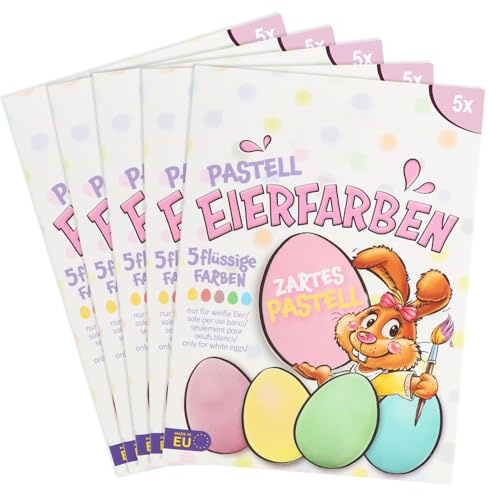COM-FOUR® 25x colores de huevos pastel - colores líquidos de huevos pastel para huevos blancos y marrones - simplemente teñir huevos en frío - color líquido de huevos de Pascua (025 piezas - pasteles)