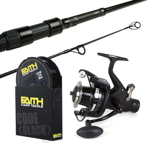 Faith Carp Tackle Juego de Cañas Carpa - X-Stalk Hybrid 10ft - 3.00 lbs - Nobilis LL 3500 Pesca - Línea de Pesca de Nylon
