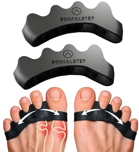 PrimalStep Toe Separators, Spreaders, Spacers, Straightener to Correct Toes for Men and Women, Bunion Corrector, Foot Pain, Plantar Fasciitis, Over 50% Thicker, XL