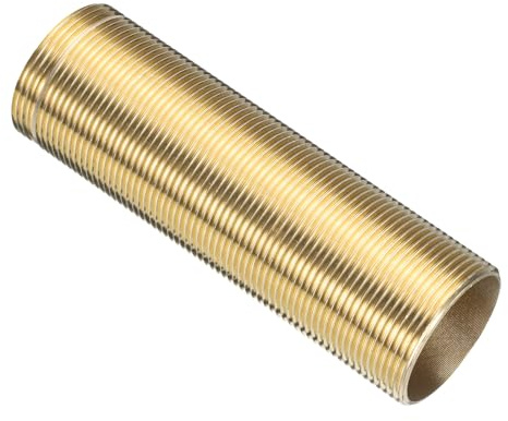uxcell 4 Faucet Mount Extension Shank Brass Threaded Pipe Lengthen Mounting Shank Lengthen Fixed High Foot Golden 1PCS