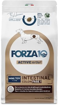 FORZA 10 Intestinal Colon Fase 1 Mini/Toy - Alimento dietetico per cani gusto pesce 1,5 kg