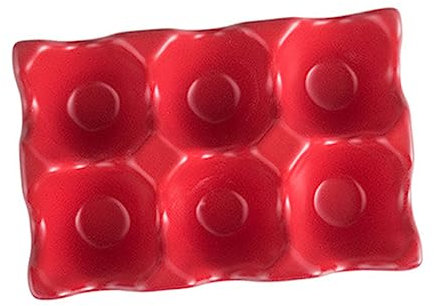 JEWEDECO 6grilles Boîte Rangement Œufs Céramique Compartiments Pour Réfrigérateur Avec Fond Antidérapant Plateau De Stockage