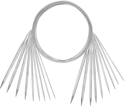 LIHAO 10 Paires Aiguilles Circulaires Bambou 3.5-10.0mm avec Accessoires Tricot et Crochet (8pcs acier inoxydable)