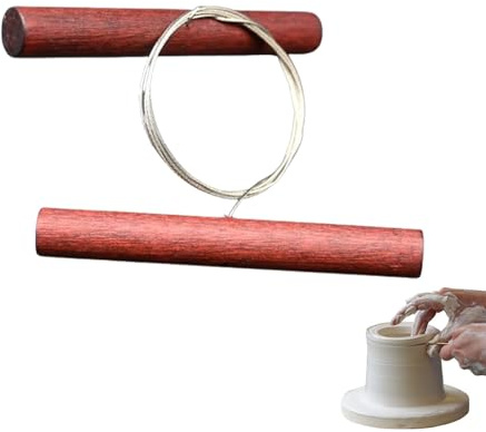 Cortador de alambre cerámico, cortador de arcilla con mango de madera | Herramientas de corte de madera, herramientas de discos de cerámica, requisitos de cerámica y cerámica para artistas,