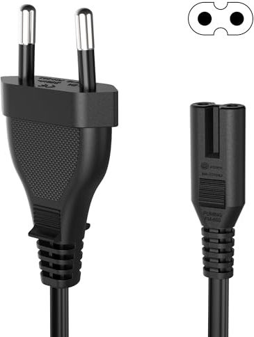 Meliya Cable de Alimentación Euro Conector en Zócalo Cable C7 Euro 8 Cable para Pequeños Electrodomésticos TV,DVD,Monitor,PS5/ PS4/ PS3/ Xbox Series X/S(2M)