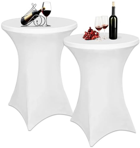 2 tovaglie elastiche per barba, 80 x 110 cm, tavoli in spandex super larghi elastici - perfette per tavoli da bistrot, feste di compleanno, banchieri di nozze e decorazione dello spazio abitativo