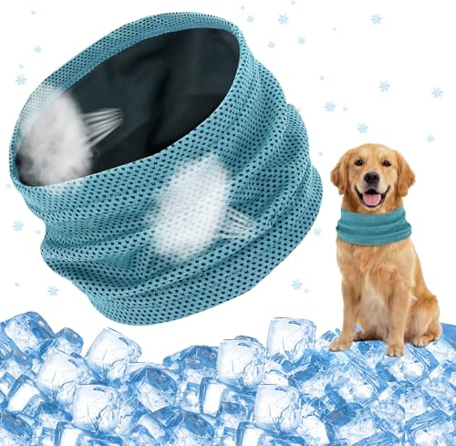 Bandana de Refroidissement pour Chien, Collier Rafraichissant pour Chien, Bandana Chien Refroidissement, Foulard Chien Rafraîchissant, Réutilisable, pour Rafraîchir Chiens en Été, 35 x 11 CM