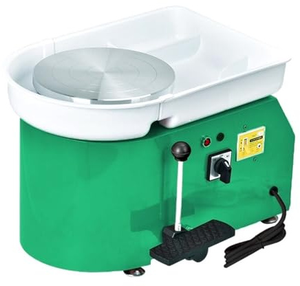 Torno Eléctrico De Cerámica 25 Cm Y 350 W Con Pedal Mango Manual For La Escuela, For Trabajar Arcilla Hacer Manualidades Gira Estable Suave