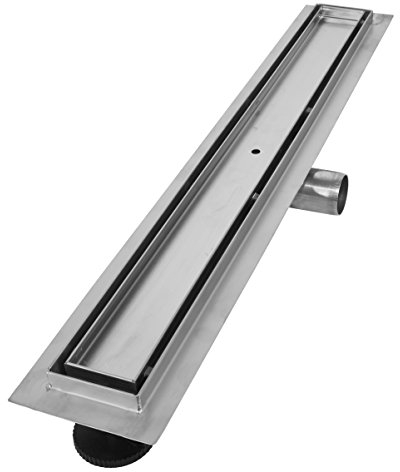 VILSTEIN Duschrinne 70cm | Befliesbar | Edelstahl Bodenablauf Komplettset | Extra flach | Siphon mit Geruchsstop | Haarsieb