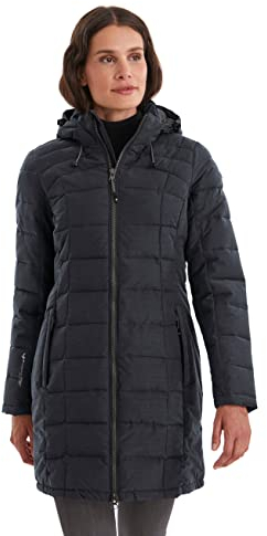 Killtec Damen Parka in Daunenoptik SKANE WMN QUILTED PRK - Damen Jacke mit abzippbarer Kapuze - Übergangsjacke ist wasserabweisend, schwarz, 46, 35618-000