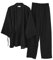 Kimono Japonais pour Homme en Coton Hanfu Ancien Pyjama Costume Grande Zen vêtements taoïstes (Taille L, Noir)