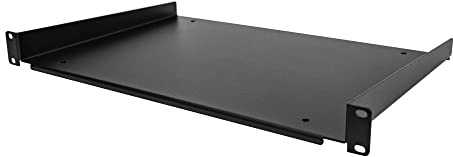 StarTech.com Estante 1U para Rack de Servidores, Bandeja Universal Voladiza para Montaje en Armario Rack para Equipos de Red de 19, Capacidad de 25kg, de 12 de Profundidad (SHELF-1U-12-FIXED-S)