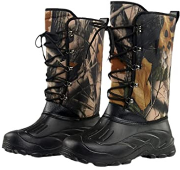 Botas de agua impermeables de camuflaje para hombre, escalada, caza, pesca, forro polar, para caminar, esquí, nieve, camuflaje, 44