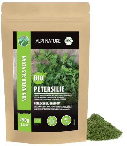 Alpi Nature Torkad Persilja BIO 250g, Torkade och Smulade Persiljeblad, Ekologisk Persiljekrydda
