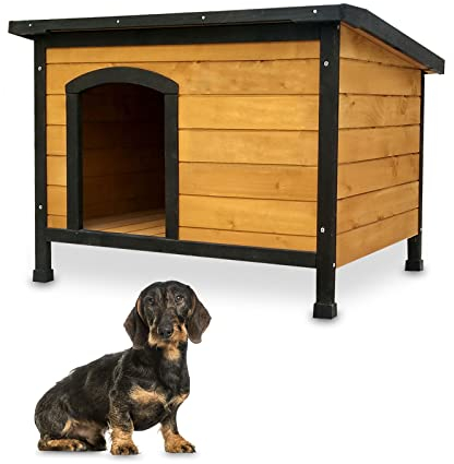 zooprinz wetterfeste Hundehütte Carlo massivem Holz und Dach zum Öffnen - perfekt für draußen - mit umweltfreundlicher Farbe gestrichen - 3 Größen zur Wahl (Hundehütte M)