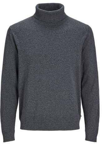 JACK & JONES Jjebasic Noos - Jersey de Punto con Cuello Redondo para Hombre, Mezcla de Gris Oscuro, XS