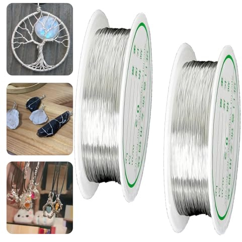 30M Jewellery Wire for Making - 0.3mm Tarnish-Resistant Silver Crafting Wire, Ideal for DIY Necklace Bracelet Earring Projects