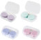 EASYKEENECOM 4 unidades de estuche para lentes de contacto portátil para viajes, ojos izquierdo y derecho, soporte para lentes de contacto con caja de almacenamiento, recipiente para lentes de