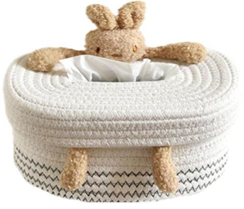 Soporte para caja de pañuelos, dispensador de servilletas tejidas, almacenamiento de toallas de papel de algodón, organizador que ahorra espacio, estante de soporte de toallitas, 8.27 x 5.91 x 3.94