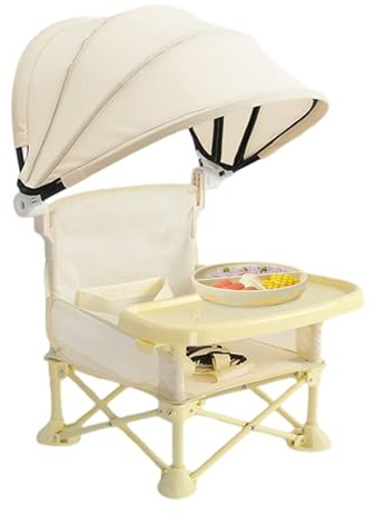 Sedia da prato per bambini con vassoio | Sedia pieghevole per bambini - Sedia da pranzo portatile per esterni con tetto di protezione per bambini a casa prato picnic viaggi